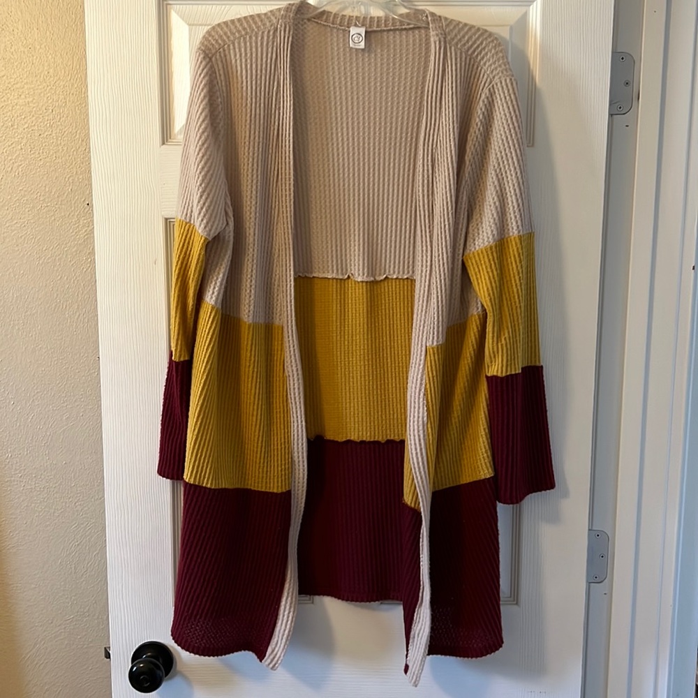 Color block cardigan